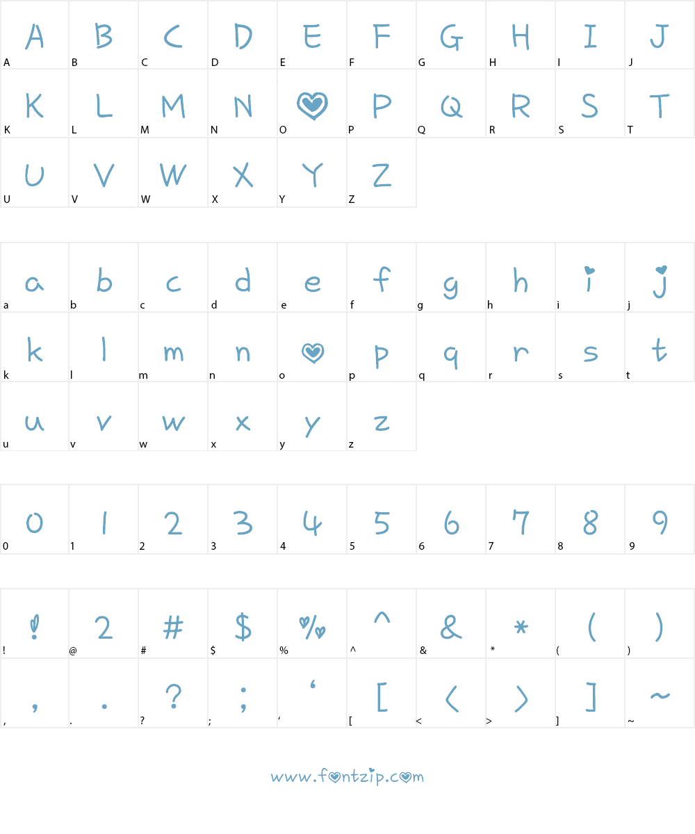 love of love by OUBYC Font Character